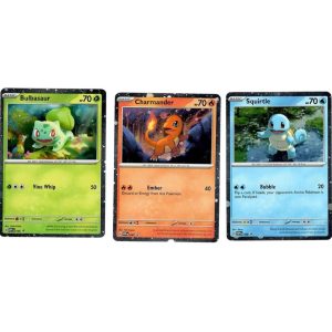 Bulbasaur Charmander Squirtle- Pokemon Black star Promo 3 Card Lot- Pokemon 151-SVP 046 047 048- Holo Foil