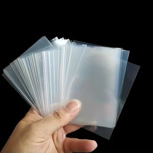 100/500pcs card sleeves, compatible with PM trading cards, baseball football basketball card protectors, suitable for standard-sized cards