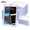 25pcs Magnetic Card Holders: 35 Pt Magnetic Card Case for Trading Cards, One Touch Card Holder, U-V Protection Hard Plastic Card Protectors for Sports, Baseball, Game, Standard Cards Display