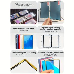 PSA Graded Card Storage Box with Integrated Display Stand And Back Support- Made of Durable Aluminum Alloy And Tempered Glass, UV Resistant, Designed for Stacking And Storing Cards And Signatures