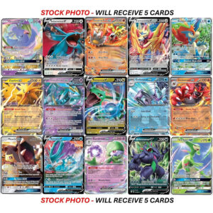 Pokémon TCG Card Lot – 5 Pokemon Ultra Rare Card Lot - V, Gx, ex, Assorted Variety - No Duplicates