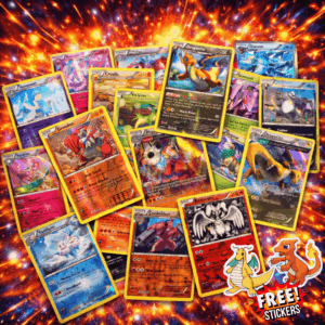 25 Pokémon Cards Holo Card Bundle | FREE STICKERS | Authentic